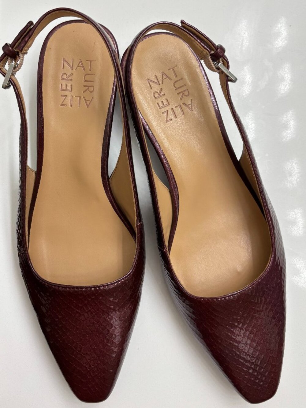 Naturalizer low heel slingback pump. Wide Width.